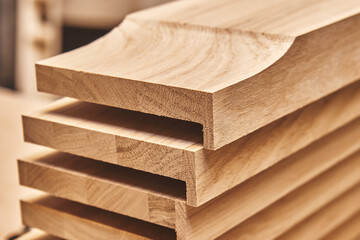 Solid oak joinery product. Oak plinth block