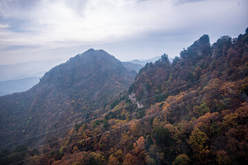 Street view local visitor and tourist Wudang shan Mountains.