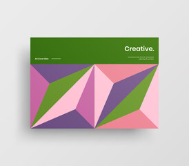 Creative business abstract horizontal front page vector mock up. Corporate geometric report cover illustration design layout. Company identity brochure template.