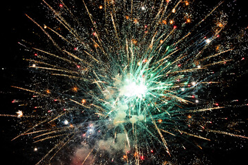 Colorful Firework On Night Sky