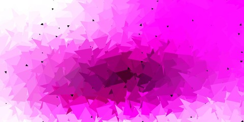 Light pink vector abstract triangle background.