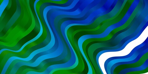 Fototapeta na wymiar Light Blue, Green vector backdrop with circular arc.