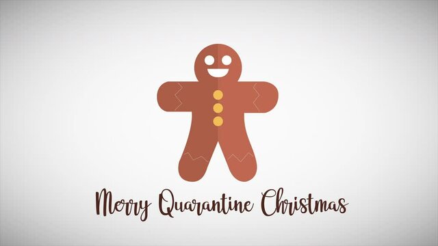 Merry Quarantine Christmas Concept With Cookie Animated Illustration