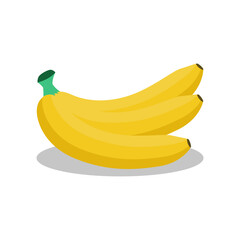 Banana Fruit Flat Design Vector Illustration Isolated on a White Background.