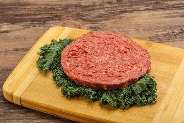 Raw beef burger cutlet for burger