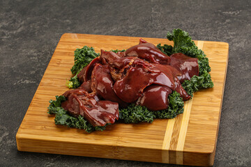 Raw chicken liver for cooking
