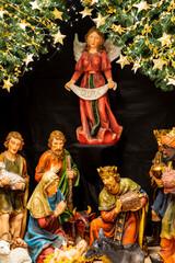 Fototapeta premium Close up for a Decorated Christmas tree. Holiday Background.