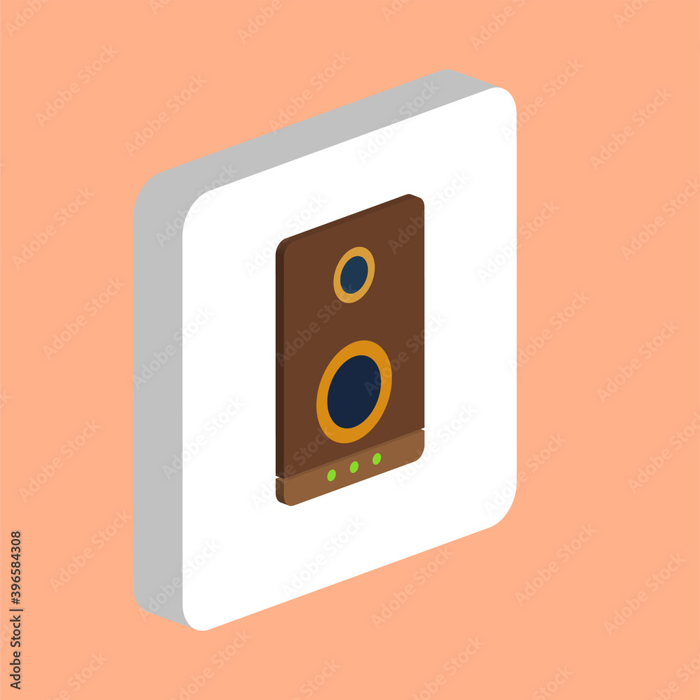 Poster speaker simple vector icon. illustration symbol design template for web mobile ui element. perfect c