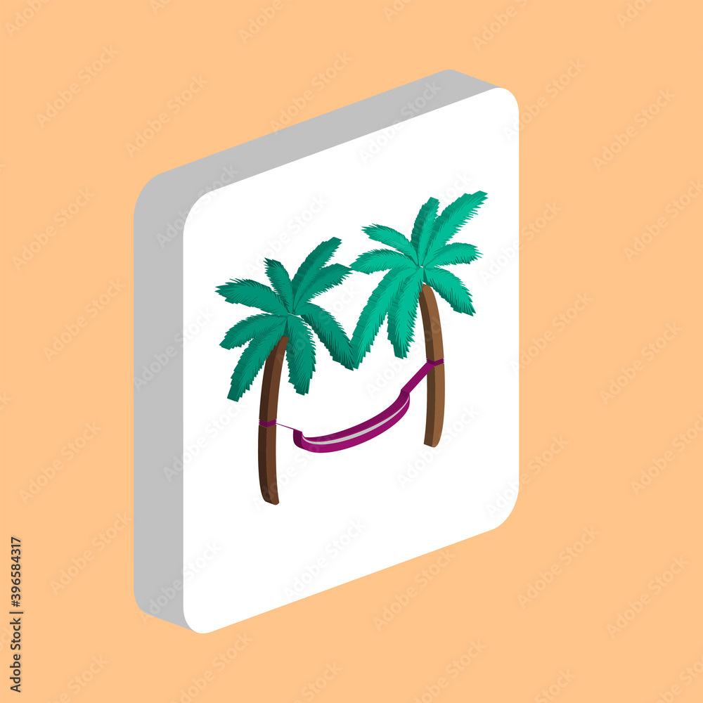 Poster hammock simple vector icon. illustration symbol design template for web mobile ui element. perfect c