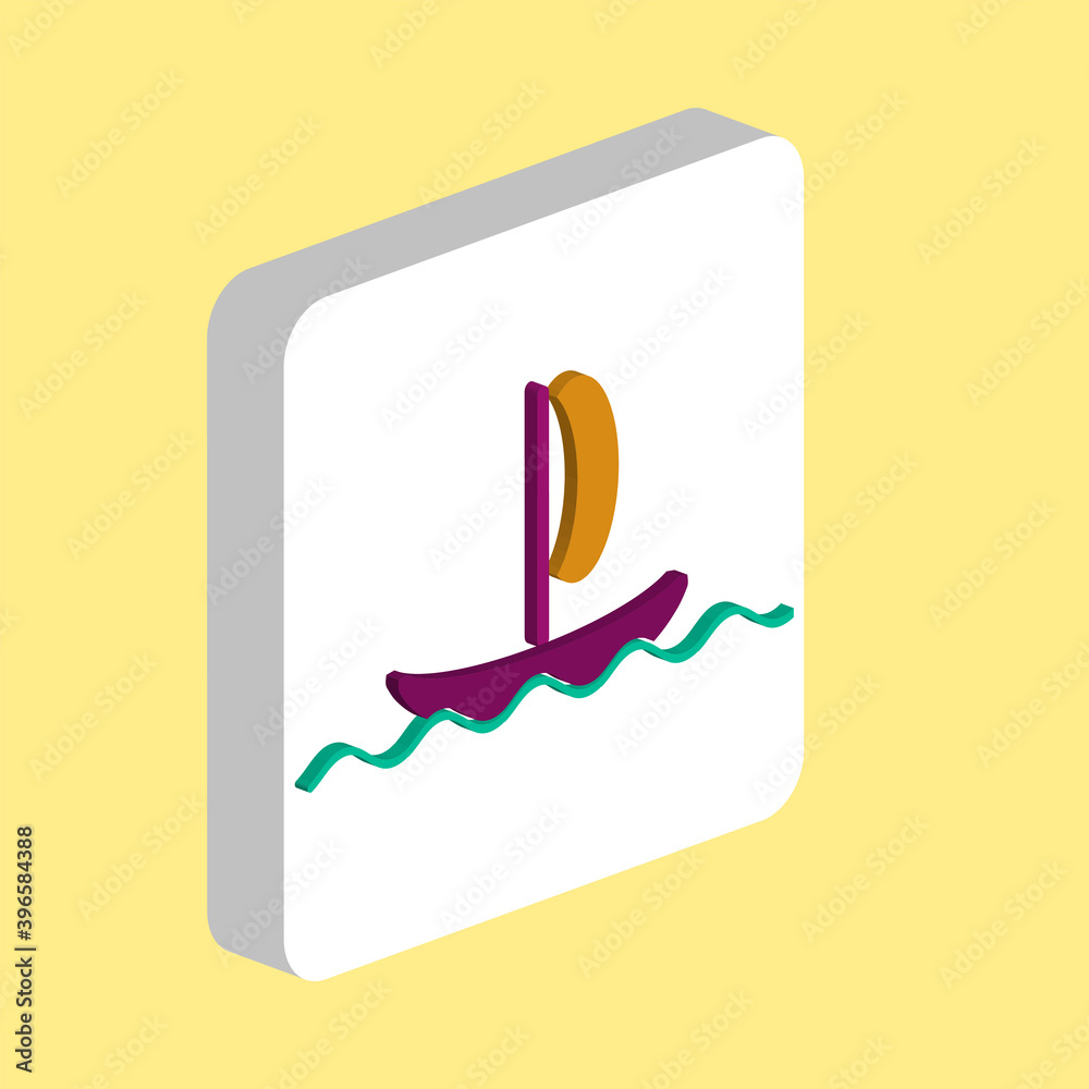 Poster yacht simple vector icon. illustration symbol design template for web mobile ui element. perfect col