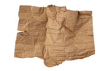 Large crumpled sheet of cardboard