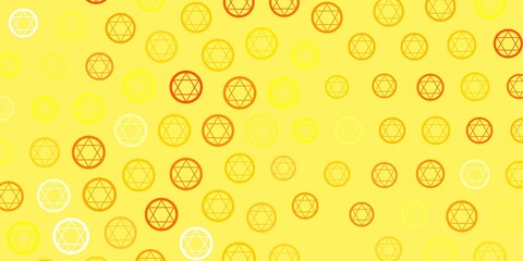 Light Pink, Yellow vector texture with religion symbols.