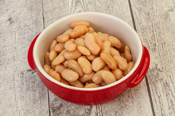 White beans kidney in the bowl