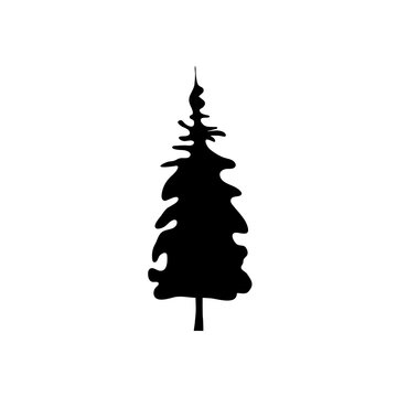 coniferus pine tree plant silhouette style icon vector illustration design