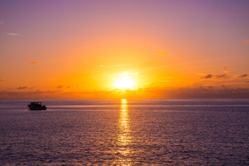 A shot of the sun setting on Grand Cayman. 