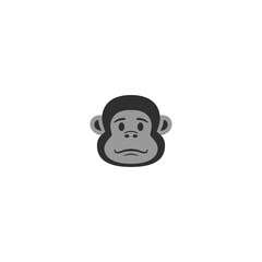 Gorilla face vector isolated icon illustration. Gorilla head icon