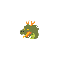 Dragon head vector isolated icon illustration. Dragon face icon