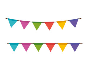garlands party colors decoration hanging vector illustration design