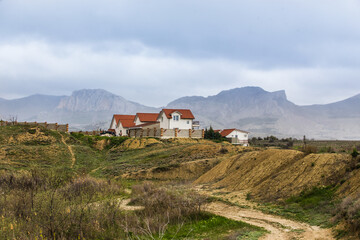 Mountain Landscape with New Build Cottages