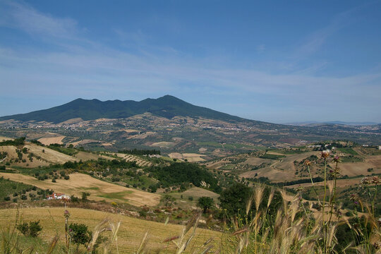 Panorama with view from Venosa of the Volcano Monte Vulture in Basilicata