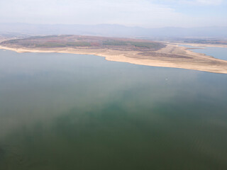 Aerial view of Pyasachnik (Sandstone) Reservoir, Bulgaria