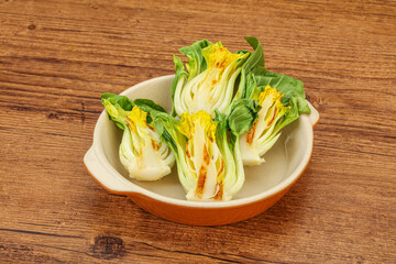 Vegan Grilled bok choy salad