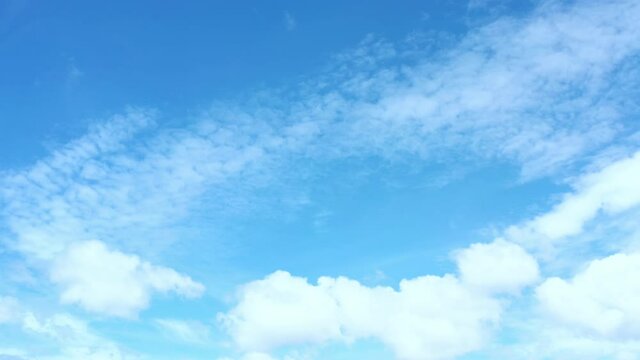4K Aerial drone view summer blue sky with cloud moving pan camera.