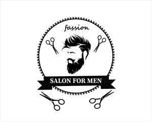 salon haircut logo vector illustration image