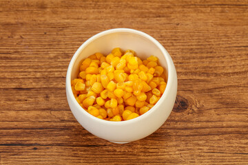 Sweet corn seeds in the bowl