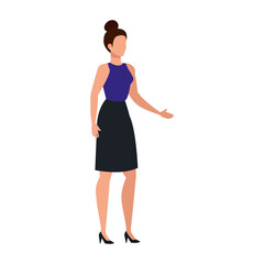 Fototapeta premium elegant business woman standing character vector illustration design