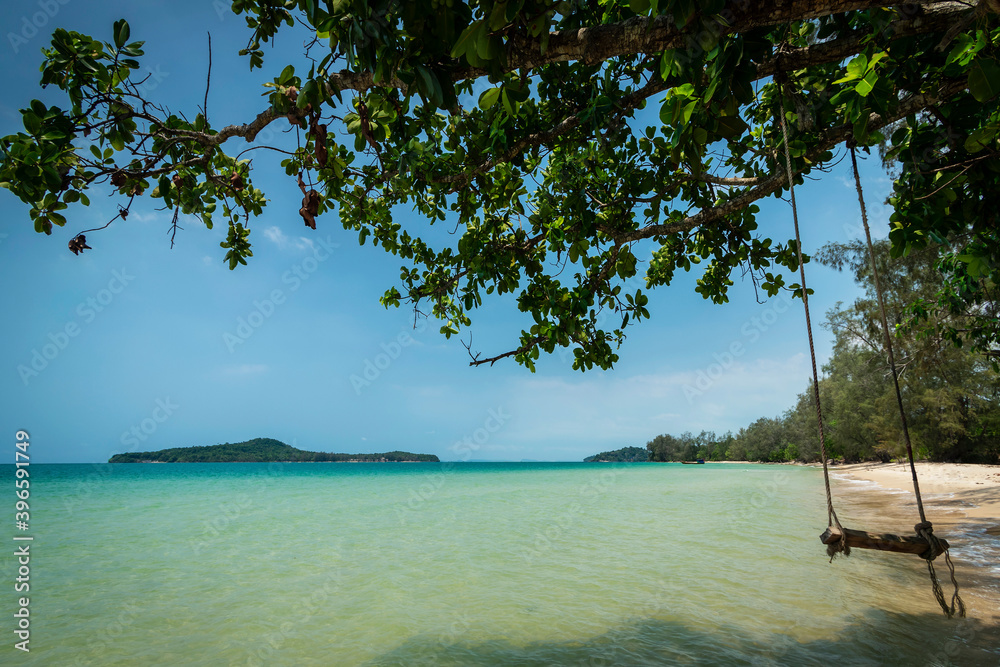 Wall mural long beach on koh ta kiev island near sihanoukville cambodia