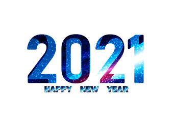 Vector Happy New Year 2021 blue light design background. illustration vector design background.