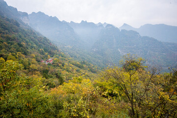 Amazing autumn landscape at Wudang Mountain.
