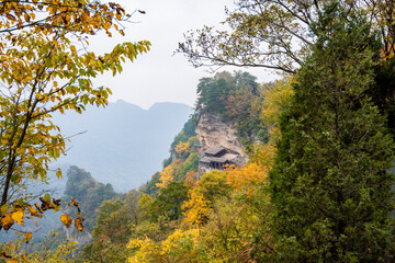 Fototapeta premium Amazing autumn landscape at Wudang Mountain.