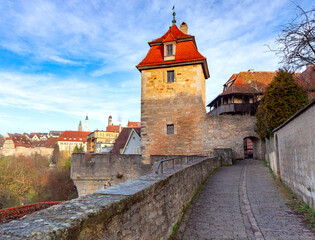 Rothenburg ob der Tauber. Old famous medieval city.