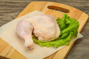 Raw chicken leg for cooking