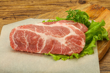 Fototapeta premium Raw pork meat neck steack