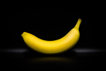 banana on black background