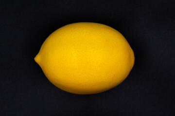 lemon on black background