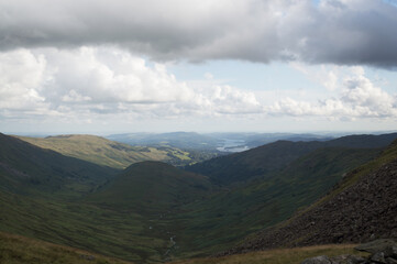 Views over the Lake District, on hills between Windermere and Ambleside.