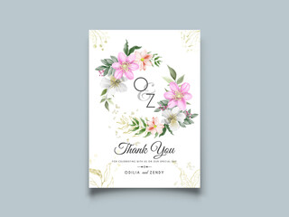 beautiful floral wedding invitation card template