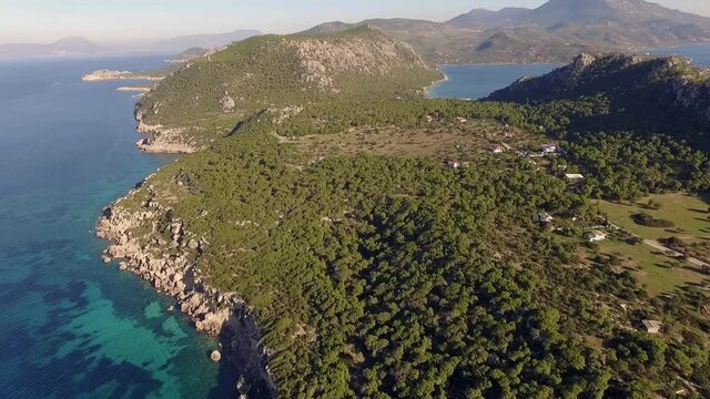Aerial view of the Perachora region, Corinthia, Greece