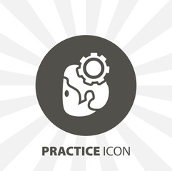 human practice icon. avatar with gear isolated vector icon. education design element