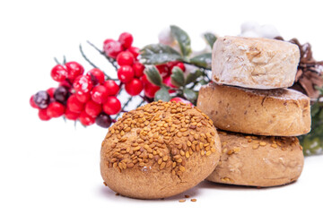 christmas candy polvorones isolated on white background