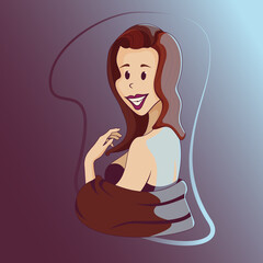 girl in evening dress, сharm personage