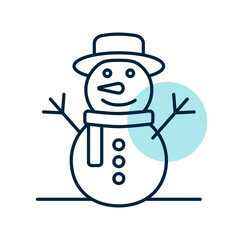 Christmas snowman vector icon. Winter sign