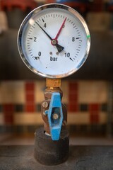 Closeup of clean pressure gauge