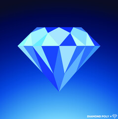 Diamond Triangulated Gem Logo Elements. Geometric Low Polygon Style.