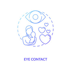 Eye contact concept icon. Breastfeeding pros. Looking into your newborn for strong mental connection. Child talking idea thin line illustration. Vector isolated outline RGB color drawing