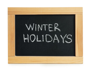 Obraz premium Blackboard with text Winter Holidays isolated on white
